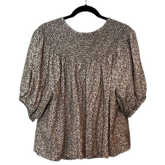 Smocked Linen-Blend Top - Picture 3 of 6